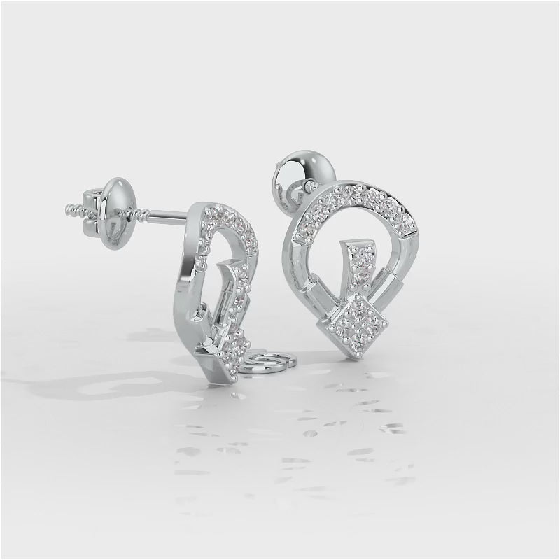 Fancy Fusion Silver Earrings - White Gold Video