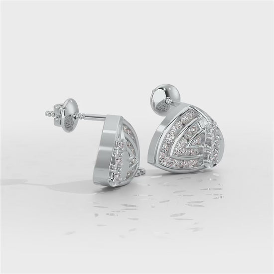 Glam Charm Silver Earrings - White Gold Video