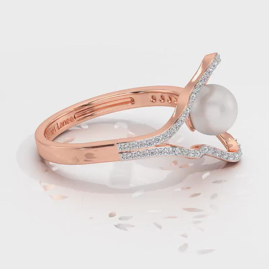 Glad Silver Pearl Ring - Rose Gold Video
