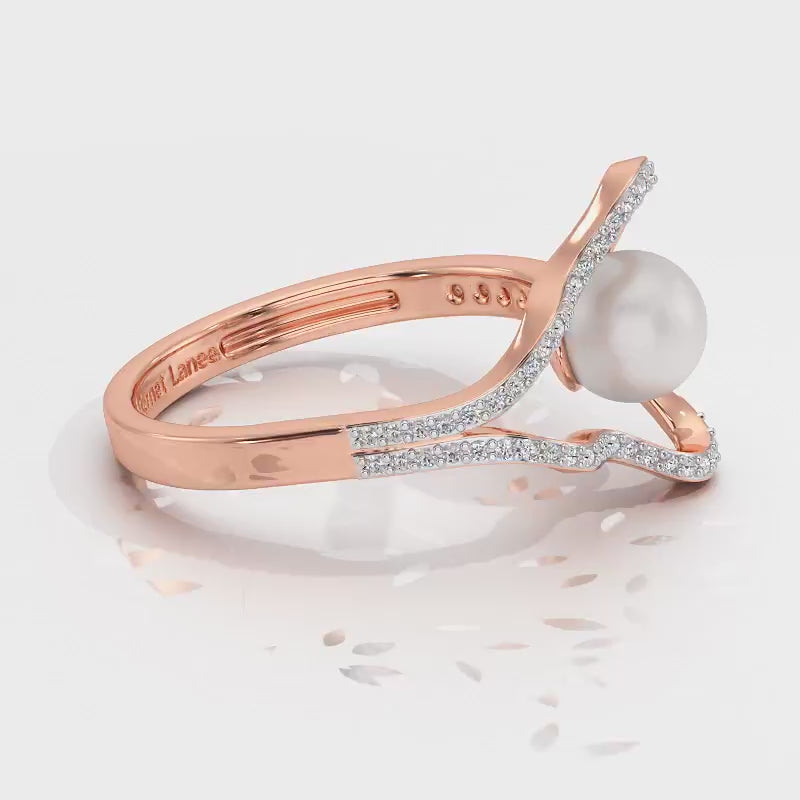 Glad Silver Pearl Ring - Rose Gold Video