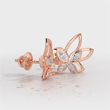 Timeless Tranquility Silver Stud Earrings - Rose Gold Video