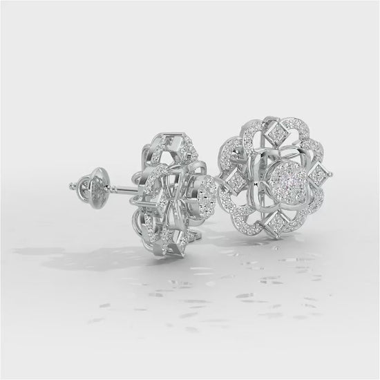 Silk Shimmer Silver Earrings - White Gold Video