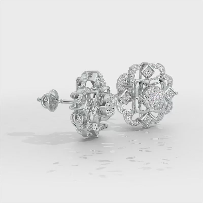 Silk Shimmer Silver Earrings - White Gold Video