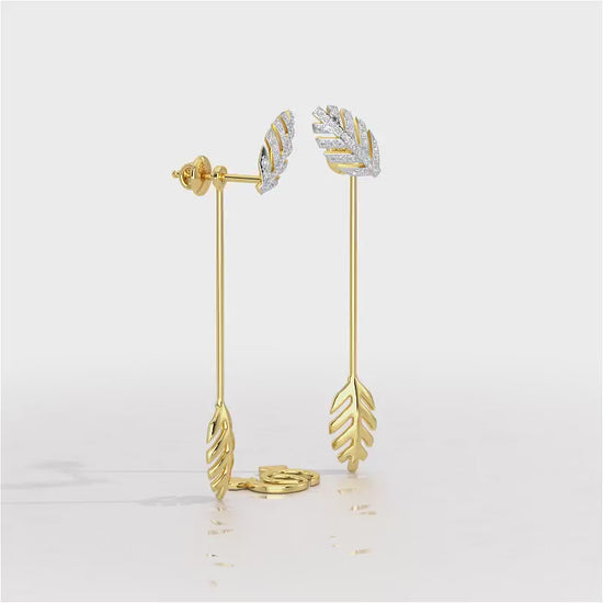 Regal Resplendence Silver Drop Earrings - Yellow Gold Video