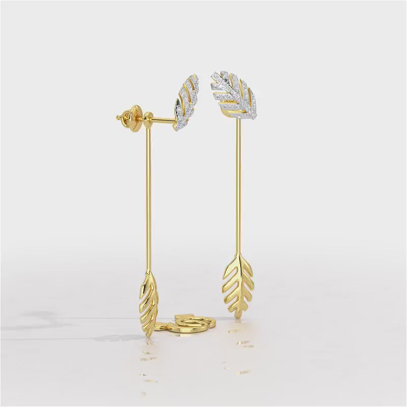 Regal Resplendence Silver Drop Earrings - Yellow Gold Video