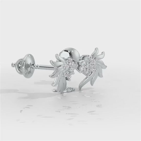 Refined Reflections Silver Stud Earrings - White Gold Video