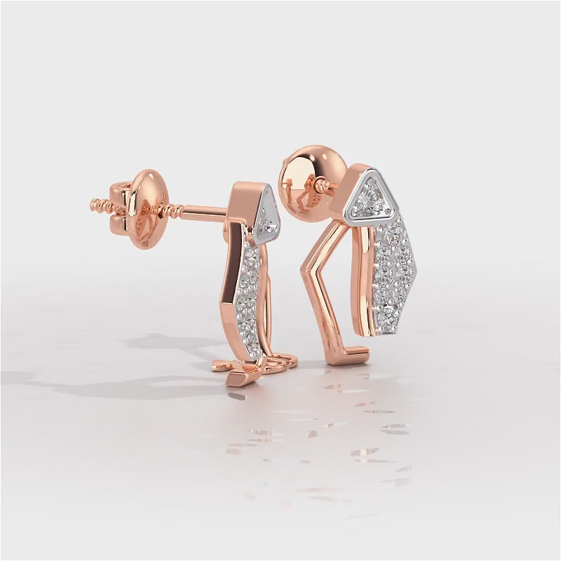 Sprakling Key Silver Earrings - Rose Gold Video