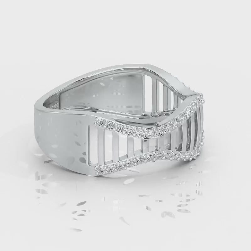 Vibration Silver Ring - White Gold Video