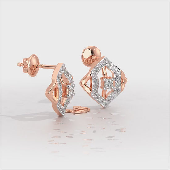 Shimmer Combo Silver Earrings - Rose Gold Video