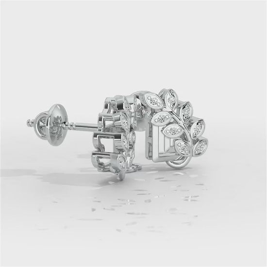 Exquisite Essence Silver Stud Earrings - White Gold Video