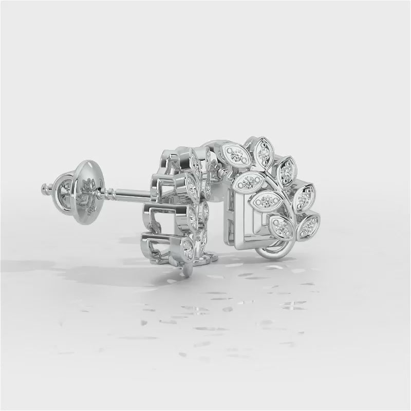 Exquisite Essence Silver Stud Earrings - White Gold Video