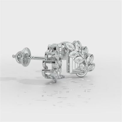 Exquisite Essence Silver Stud Earrings - White Gold Video