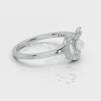 Quidditch Silver Pearl Ring - White Gold Video