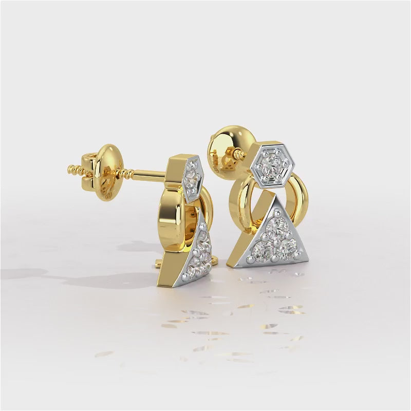 Twinkle Toes Silver Earrings - Yellow Gold Video