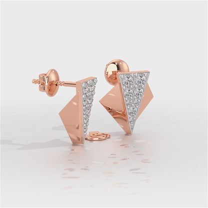 Pointed Shine Silver Earrings - Rose Gold Video