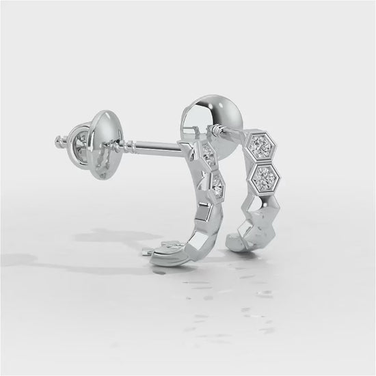 Majestic Marvel Silver Stud Earrings - White Gold Video