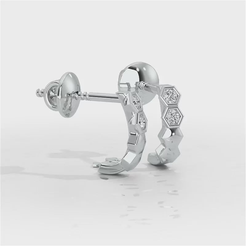 Majestic Marvel Silver Stud Earrings - White Gold Video