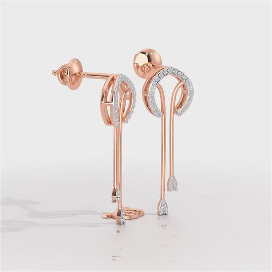 Whispering Whimsy Silver Drop Earrings - Rose Gold Video