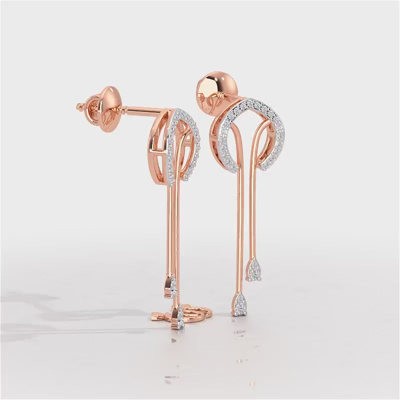 Whispering Whimsy Silver Drop Earrings - Rose Gold Video