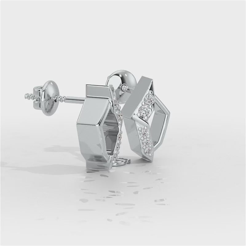 Lumina Silver Earrings - White Gold Video
