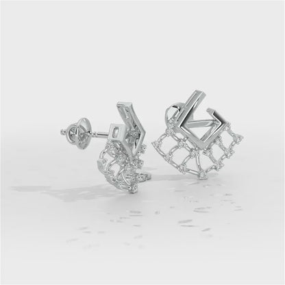 Spin Square Silver Earrings - White Gold Video