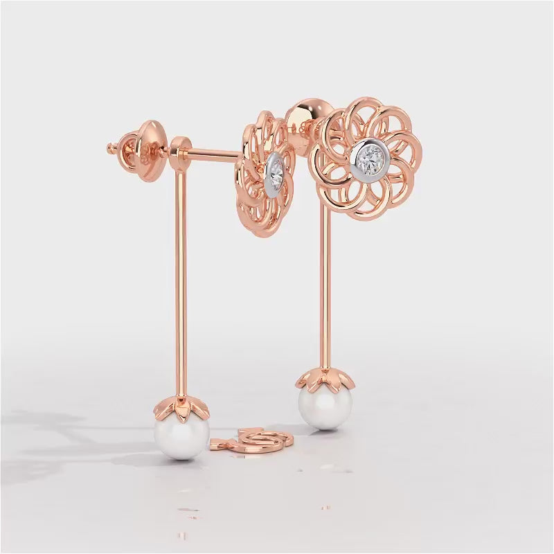 Dazzling Devotion Silver Drop Earrings - Rose Gold Video