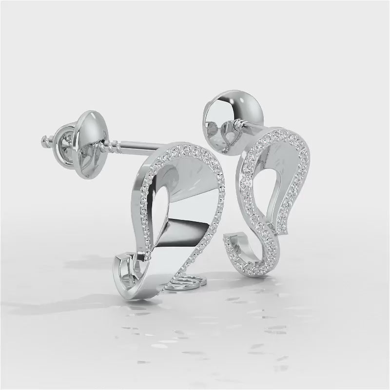 Angelic Allure Silver Stud Earrings - White Gold Video