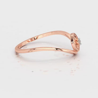 Vertical Eye Silver Ring - Rose Gold Video