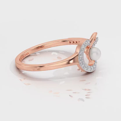 Quidditch Silver Pearl Ring - Rose Gold Video