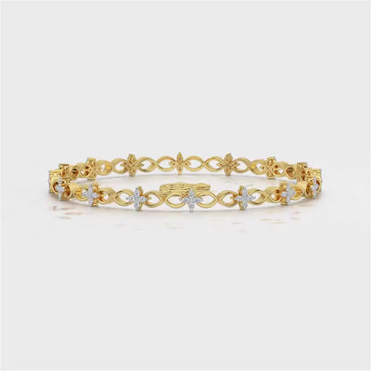 Blooming Flower Bangles - Yellow Gold Video