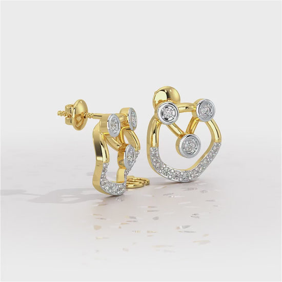 Celestia Silver Earrings - Yellow Gold Video