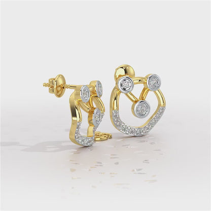 Celestia Silver Earrings - Yellow Gold Video