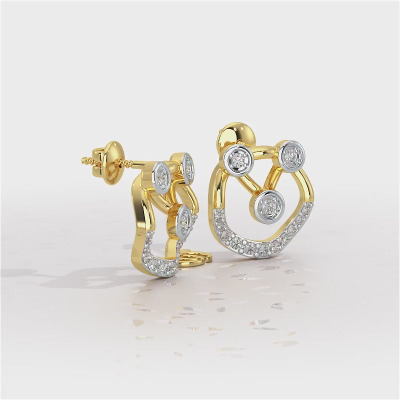 Celestia Silver Earrings - Yellow Gold Video