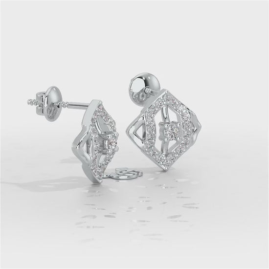 Shimmer Combo Silver Earrings - White Gold Video