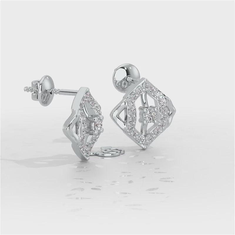 Shimmer Combo Silver Earrings - White Gold Video