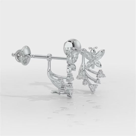 Precious Purity Silver Stud Earrings - White Gold Video