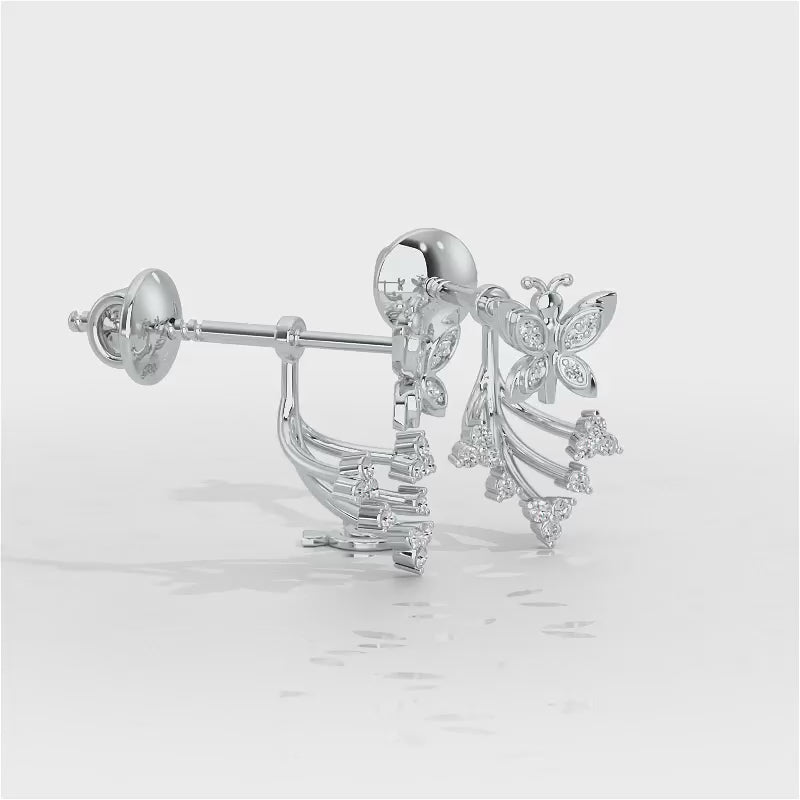 Precious Purity Silver Stud Earrings - White Gold Video