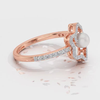 Little Shine Silver Pearl Ring - Rose Gold Video