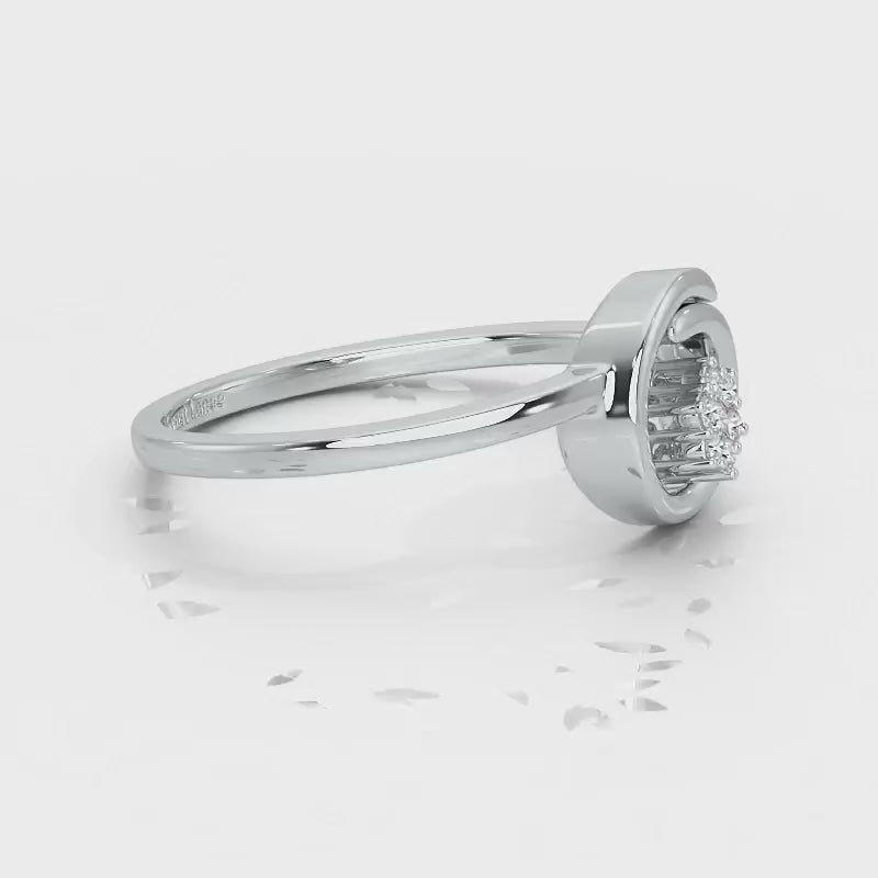 Spiral Flora Silver Ring - White Gold Video