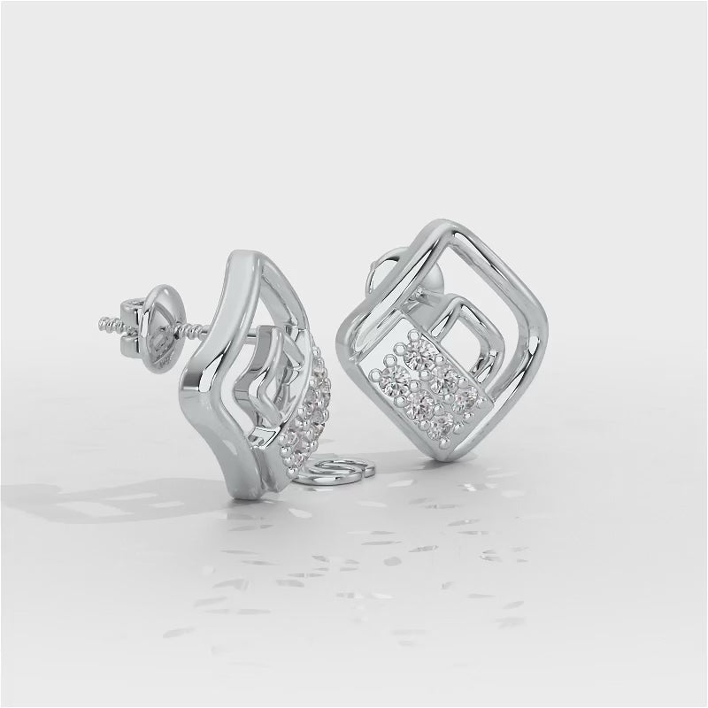 Eleganza Silver Earrings - White Gold Video