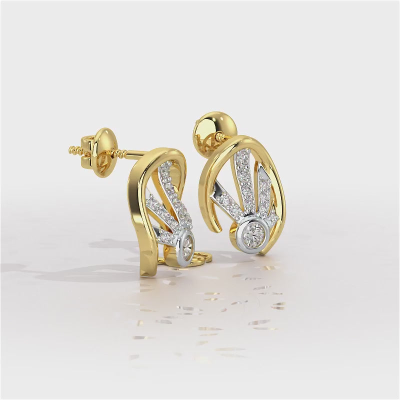 Dazzle Drops Silver Earrings - Yellow Gold Video