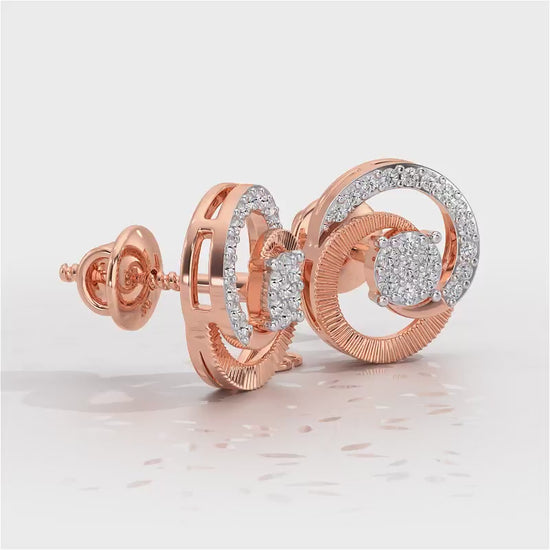 Acacia Roller Silver Earrings - Rose Gold Video