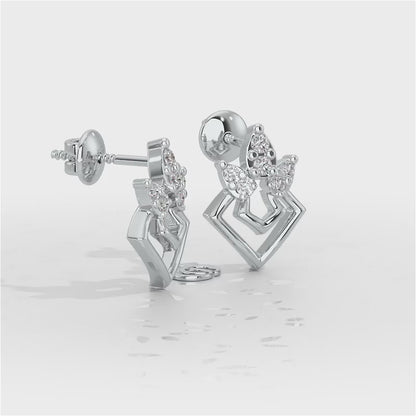 Crescent Shine Silver Earrings - White Gold Video