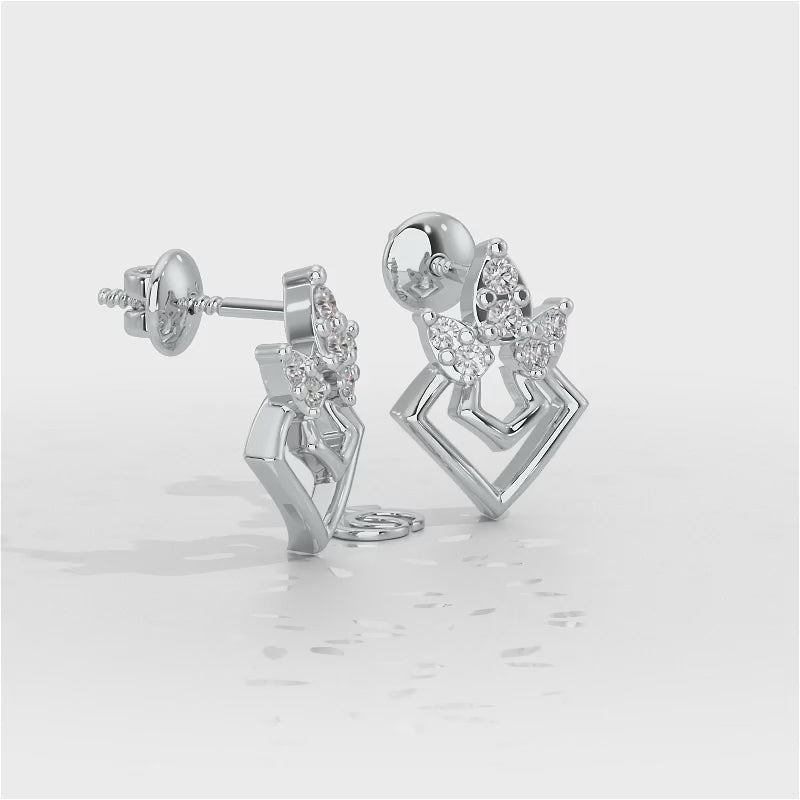 Crescent Shine Silver Earrings - White Gold Video