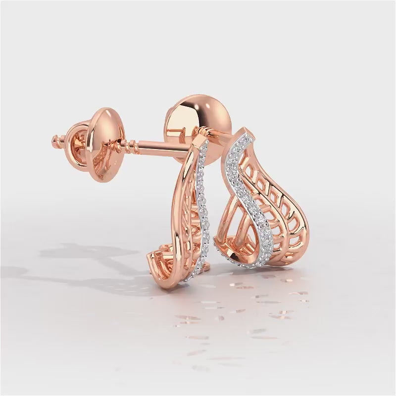 Regal Reflections Silver Stud Earrings - Rose Gold Video