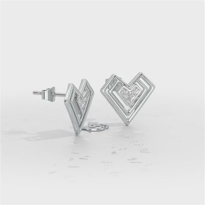 Perfect Pointers Silver Earring Studs - White Gold Video
