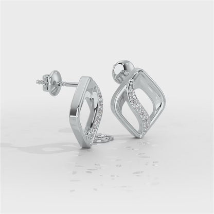 Crescent Spark Silver Earrings - White Gold Video