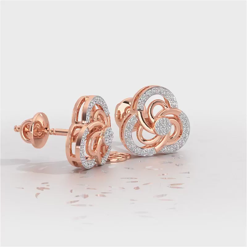 Realistic Swirl Silver Earrings - Rose Gold Video