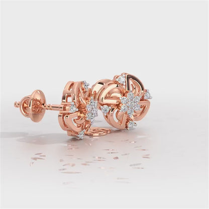 Clifford Glow Silver Earrings - Rose Gold Video