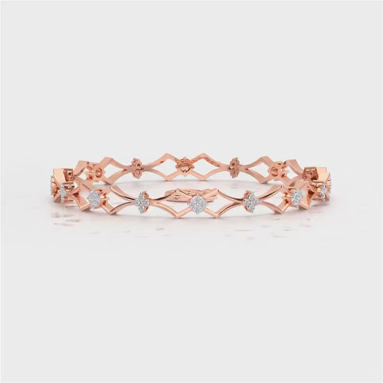 Garland Silver Bangles - Rose Gold Video